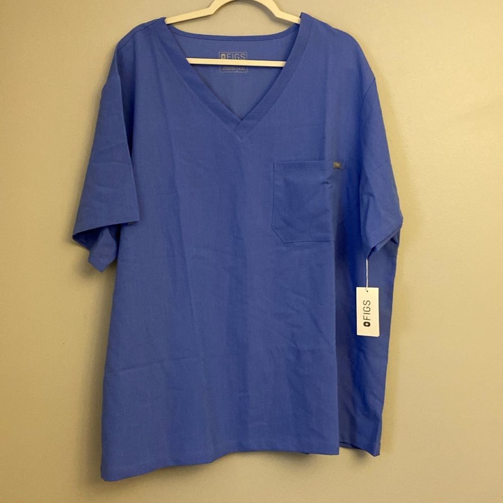Figs Women's Blue Catarina One Pocket Scrub Top Size XXL